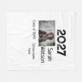 卒業写真シンプルクラシックadd class year sch フリースブランケット (正面(横))