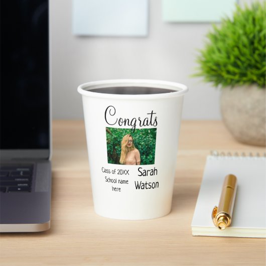 卒業写真シンプルクラシックadd class year sch 紙コップ (インサイチュ)