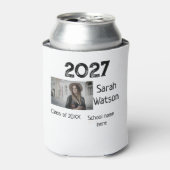 卒業写真シンプルクラシックadd class year sch 缶クーラー (缶正面)