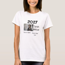 卒業写真シンプルクラシックadd class year sch tシャツ