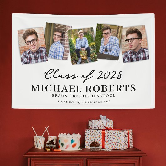 卒業写真シンプルコラージュのバナー 横断幕