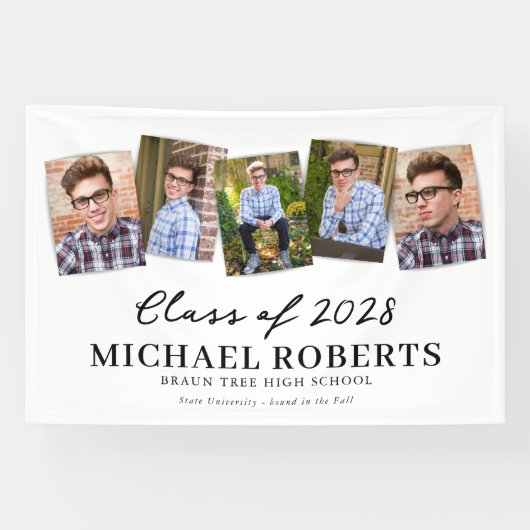 卒業写真シンプルコラージュのバナー 横断幕 (横)