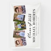 卒業写真シンプルコラージュのバナー 横断幕 (縦)