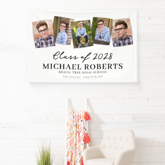 卒業写真シンプルコラージュのバナー 横断幕 (インサイチュ)