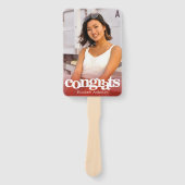 卒業写真シンプルトレンディーモダン赤い形見 ハンドファン (正面)