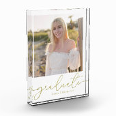 卒業写真シンプルミニマル金ゴールド フォトブロック (左)