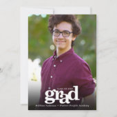 卒業写真シンプルモダンはっきりしたタイポグラフィ 案内状 (正面)