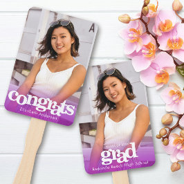 卒業写真シンプルモダン紫 ハンドファン