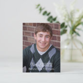 卒業写真シンプル招待状白黒 ポストカード (スタンド正面)