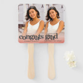 卒業写真シンプル赤面モダンピンクキープサケ ハンドファン (正面&裏面)