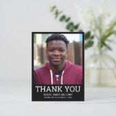 卒業写真シンプル黒ありがとう ポストカード (スタンド正面)