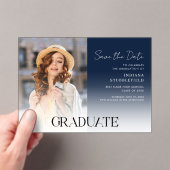 卒業写真スクリプトグラッド日付の保存 アクリル招待状 (インサイチュ (ポータブル))