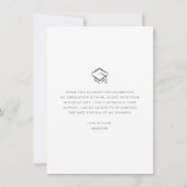 卒業写真スクリプトハートシンプルモダンのはっきりした サンキューカード (裏面)