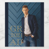 卒業写真スタイリッシュの卒業日 ワインラベル (シングルラベル)