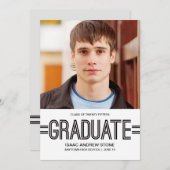 卒業写真スタイリッシュ卒業発表 案内状 (正面/裏面)