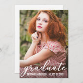 卒業写真スタイリッシュ発表カード 案内状 (正面/裏面)