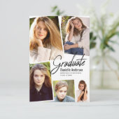 卒業写真ストーリーのコラージュのスクリプモダント 案内状 (スタンド正面)
