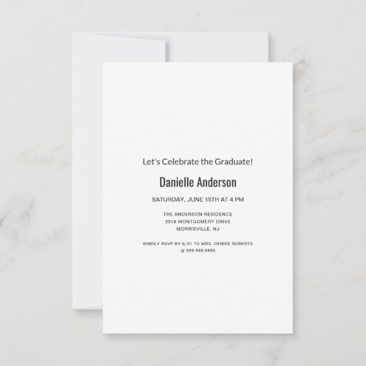 卒業写真ストーリーのコラージュのスクリプモダント 案内状 (裏面)