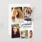 卒業写真ストーリーのコラージュのスクリプモダント 案内状 (正面/裏面)