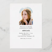 卒業写真テラコッタ卒業金ゴールド 箔招待状 (裏面)