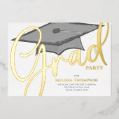 卒業写真テンプレートクラシックスクリプト 箔招待状 (正面)