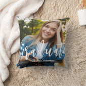 卒業写真テンプレートタイポグラフィカスタム クッション (ブランケット)