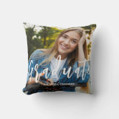 卒業写真テンプレートタイポグラフィカスタム クッション (正面)