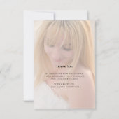 卒業写真テンプレート金ゴールドスクリプトカスタム サンキューカード (裏面)