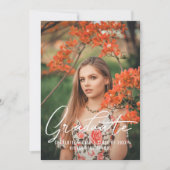 卒業写真テンプレート オーダーメイド バーンオレンジ 招待状 (正面)