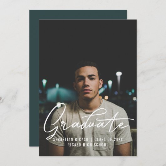 卒業写真テンプレート オーダーメイド 招待状 (正面/裏面)