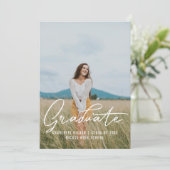 卒業写真テンプレート カスタマイズ ライトブルー 招待状 (スタンド正面)