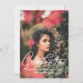 卒業写真テンプレート - 個別のピンク 招待状 (正面)
