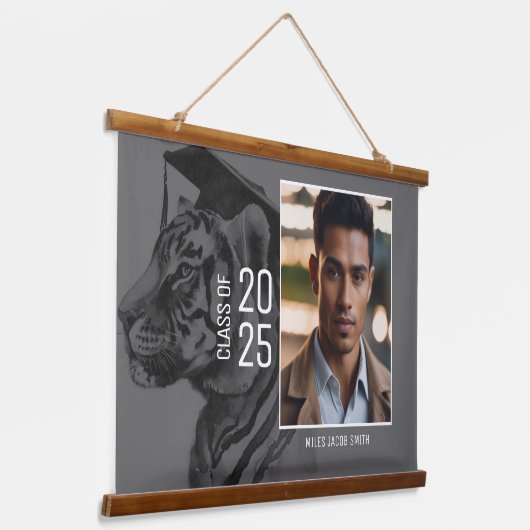 卒業写真ディスプレイウッドトップウォールタペストリー 吊り下げ型タペストリー (傾斜あり)