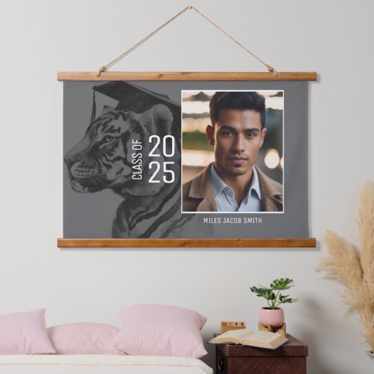 卒業写真ディスプレイウッドトップウォールタペストリー 吊り下げ型タペストリー (寝室)