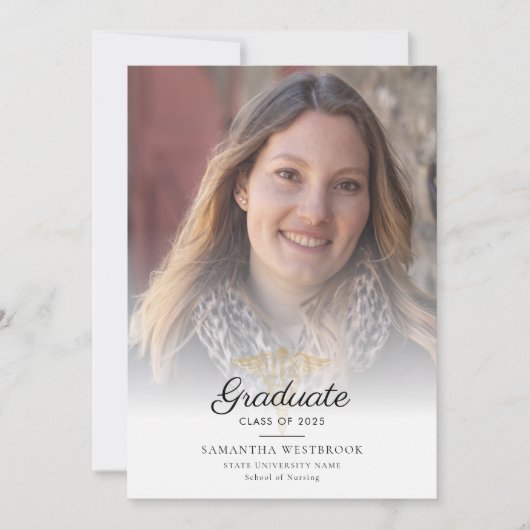 卒業写真ナースピン留め2025 Grad 案内状 (正面)