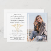 卒業写真ナースピン留め 招待状 (正面/裏面)