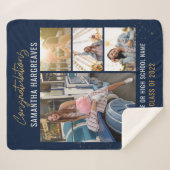 卒業写真ネイビーブルーグラード2025 シェルパブランケット (正面(横))