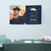 卒業写真ネイビーブルー卒業2025 横断幕 (トレードショー)