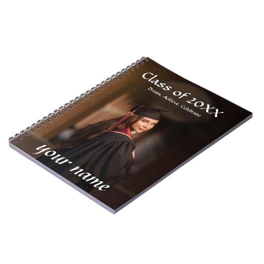 卒業写真ノートブック – 名前をカスタムする ノートブック (左側)