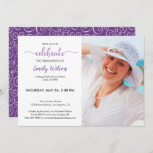 卒業写真バイオレット絵柄卒業パーティー