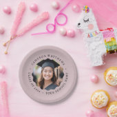 卒業写真バラのトープ波縁ど卒業 ペーパープレート (パーティー)