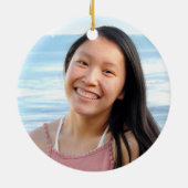 卒業写真バラ金ゴールドグリッタースクリプトKeepsake セラミックオーナメント (裏面)