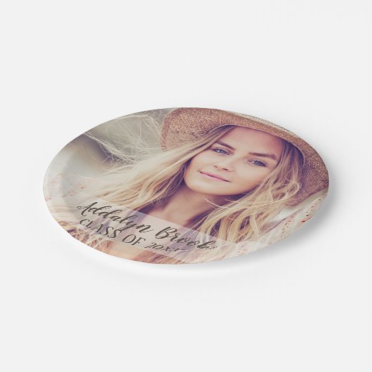 卒業写真パーソナライズされたと年のパーティープレート ペーパープレート (アングル)