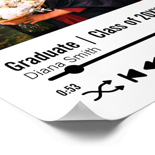 卒業写真パーソナライズされたの曲の再生リスト ポスター (角)