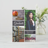 卒業写真パーソナライズされたコラージュのお知らせ 招待状 (スタンド正面)