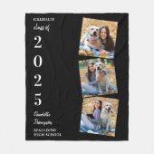 卒業写真パーソナライズされたコラージュ名（年） フリースブランケット (正面)