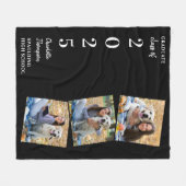 卒業写真パーソナライズされたコラージュ名（年） フリースブランケット (正面(横))