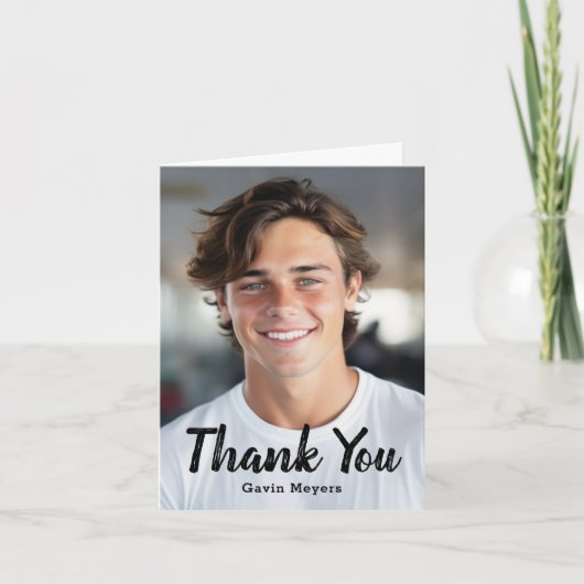 卒業写真パーソナライズされたサンキューカード サンキューカード (正面)