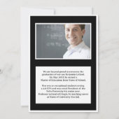 卒業写真パーソナライズされたメモ白黒 招待状 (裏面)