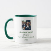卒業写真パーソナライズされた卒業グリーンマグカップ マグカップ (左)